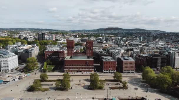 Oslo Norge Flygplansundersökning Flyger Över Staden — Stockvideo