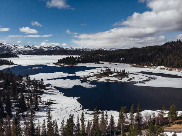 Printemps Nature Neige Montagne Fonte Des Glaciers Des Lacs — Photo
