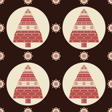 Noel ağacı hediye seamless modeli.