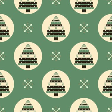 Noel ağacı hediye seamless modeli.