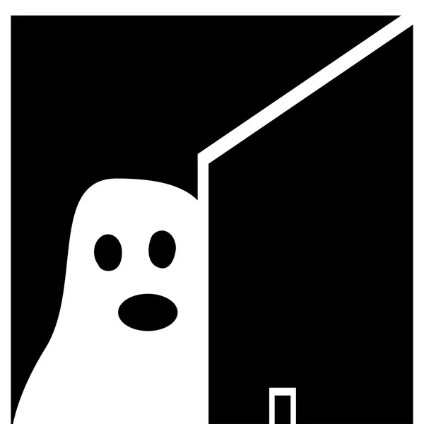 Fantasma Halloween fondo blanco negro . — Vector de stock