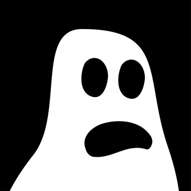 Cadılar Bayramı beyaz siyah arka plan hayalet.