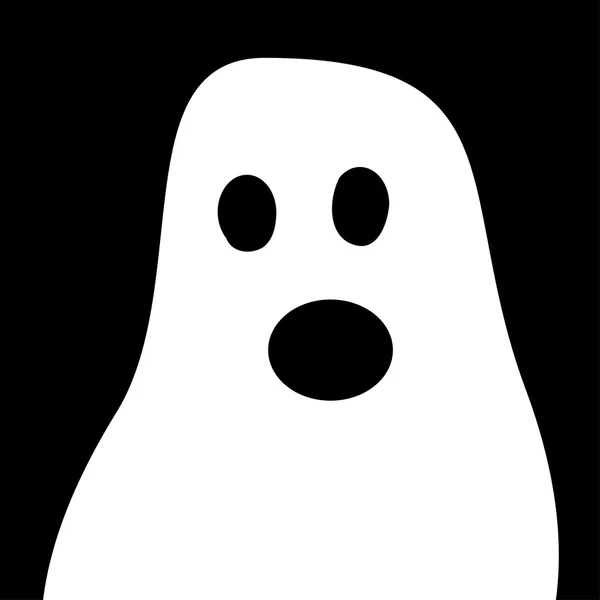 Ghost Halloween white  black background. — Διανυσματικό Αρχείο