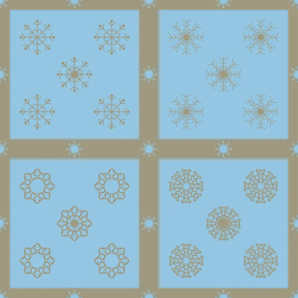 Noël flocons de neige fond sans couture . — Image vectorielle