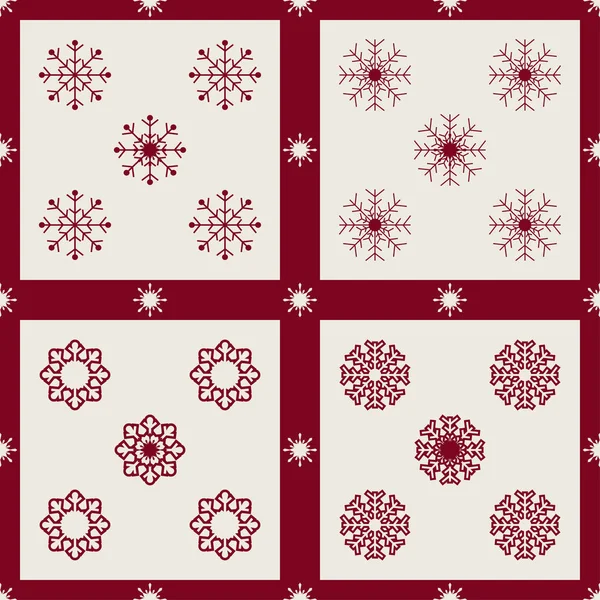 Noël flocons de neige fond sans couture . — Image vectorielle