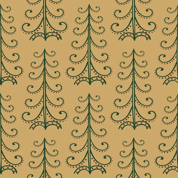 Christmas trees vintage seamless pattern. — Stock Vector