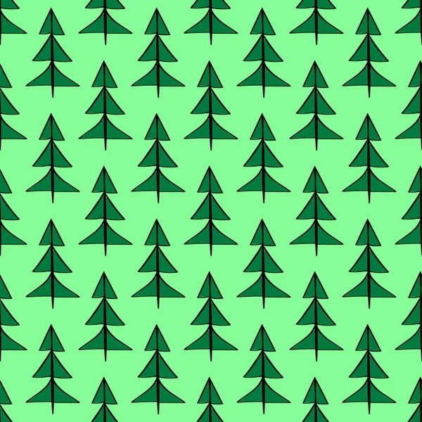 Karácsonyi fák zökkenőmentes minta. — Stock Vector