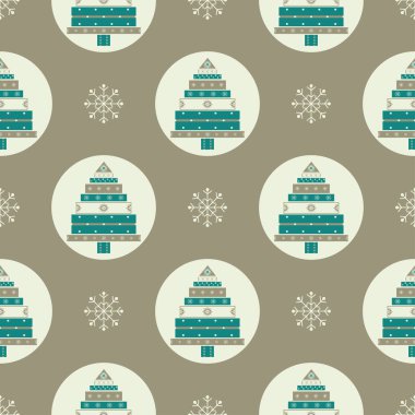 Noel ağacı hediye seamless modeli.