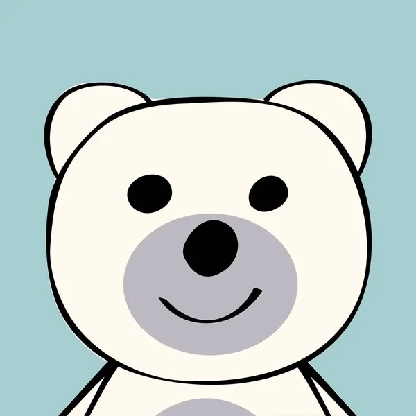 白色的熊可爱的卡通动物玩具. — 图库矢量图片