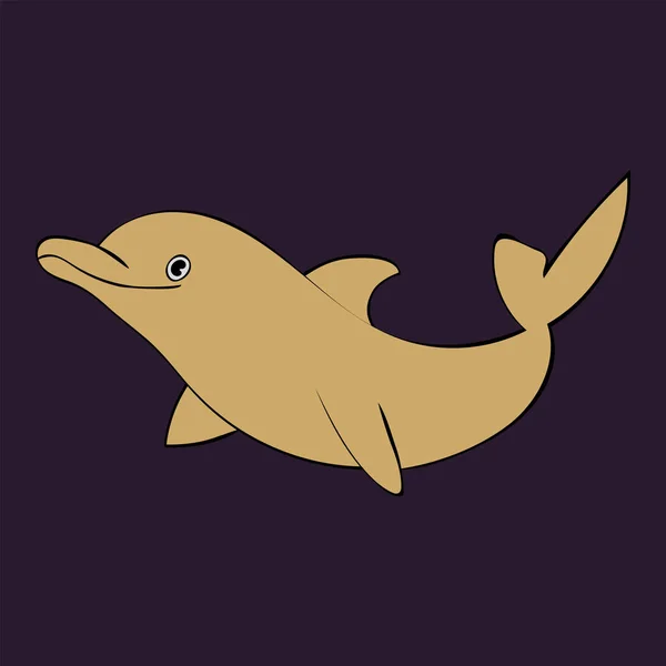 Dolphin moře zvířecí siluetu . — Stockový vektor