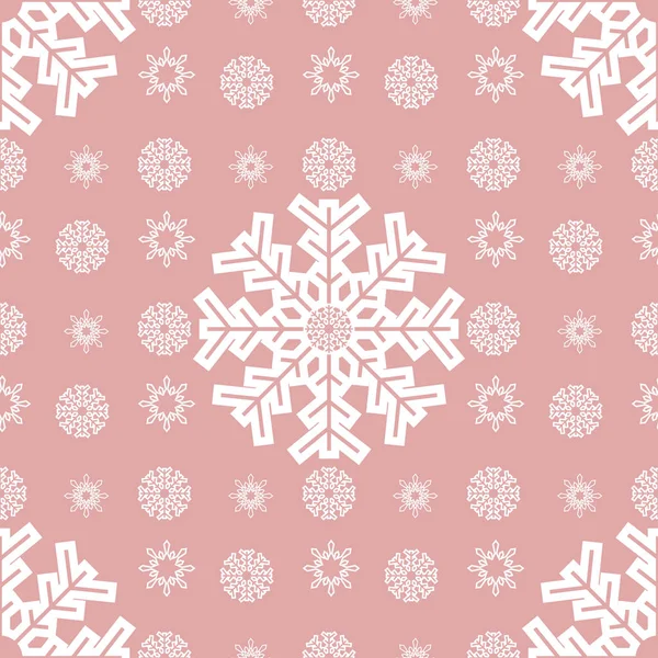 Jul snöflingor sömlös bakgrund. — Stock vektor