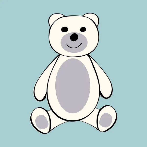 Biały niedźwiedź zabawka zwierzęta śmieszne kreskówki. — Wektor stockowy