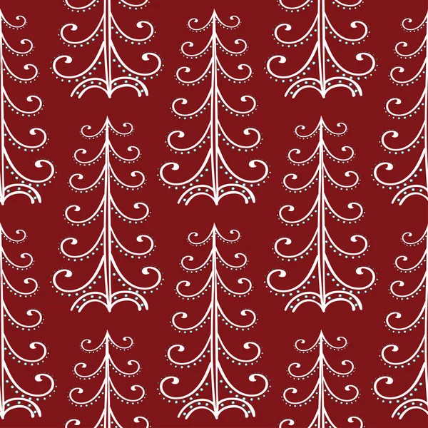 Weihnachtsbäume Vintage nahtlose Muster. — Stockvektor