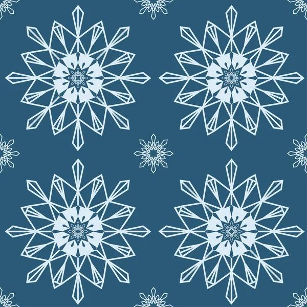 Noël flocons de neige fond sans couture . — Image vectorielle