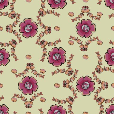 Soyut çilek çiçek seamless modeli.