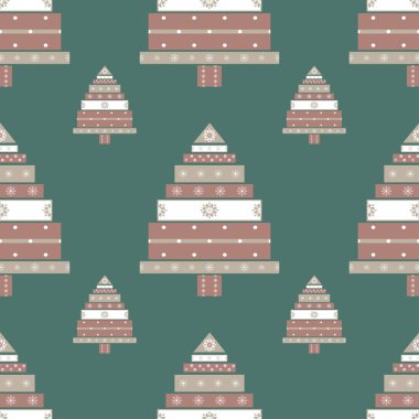 Noel ağacı hediye seamless modeli.