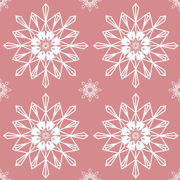 Noël flocons de neige fond sans couture . — Image vectorielle