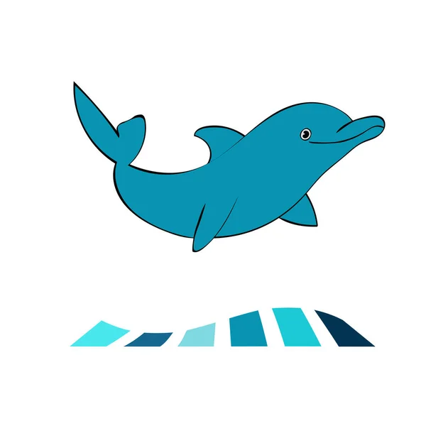 Dolphin moře zvířecí siluetu . — Stockový vektor