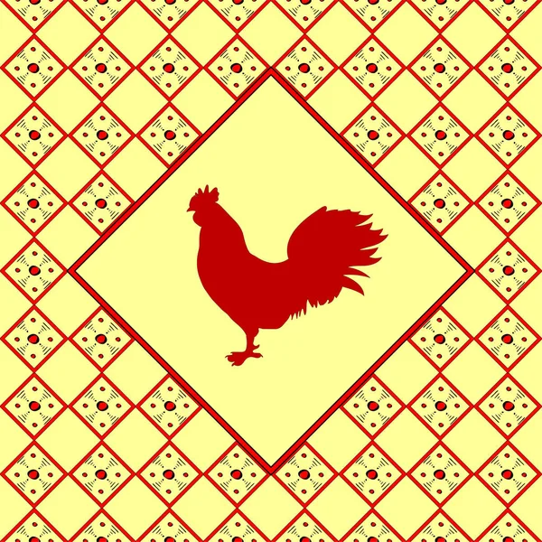 Polla silueta patrón pájaro fondo — Archivo Imágenes Vectoriales