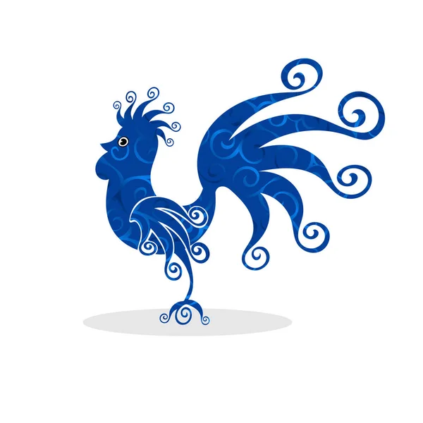 Coq Vintage fabuleux silhouette motif oiseau — Image vectorielle