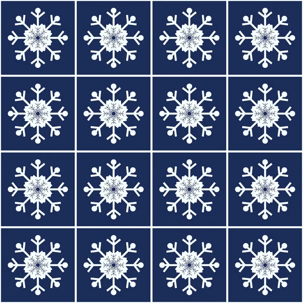 Noël flocons de neige fond sans couture . — Image vectorielle