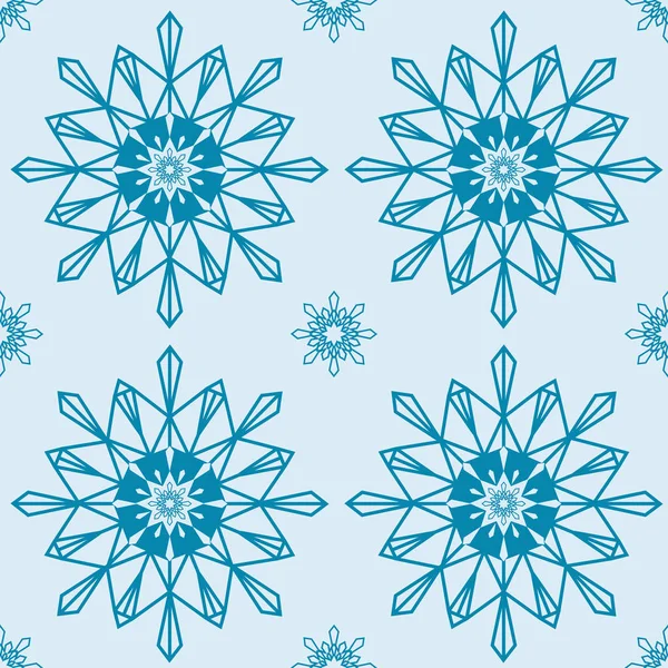 Noël flocons de neige fond sans couture . — Image vectorielle