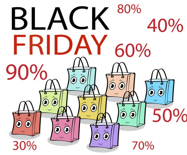 Lustige Geschenkverpackung Black Friday Sale — Stockvektor