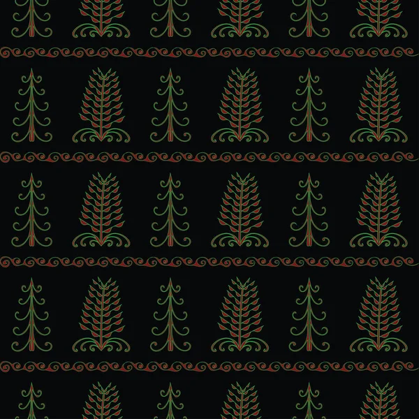 Árboles de Navidad patrón inconsútil vintage . — Vector de stock