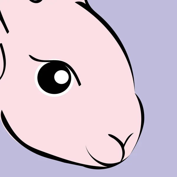 ピンクのイースターのウサギ動物漫画 — ストックベクタ