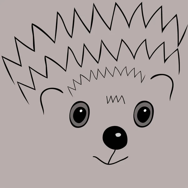 Cute face hedgehog little animal. — Stock Vector