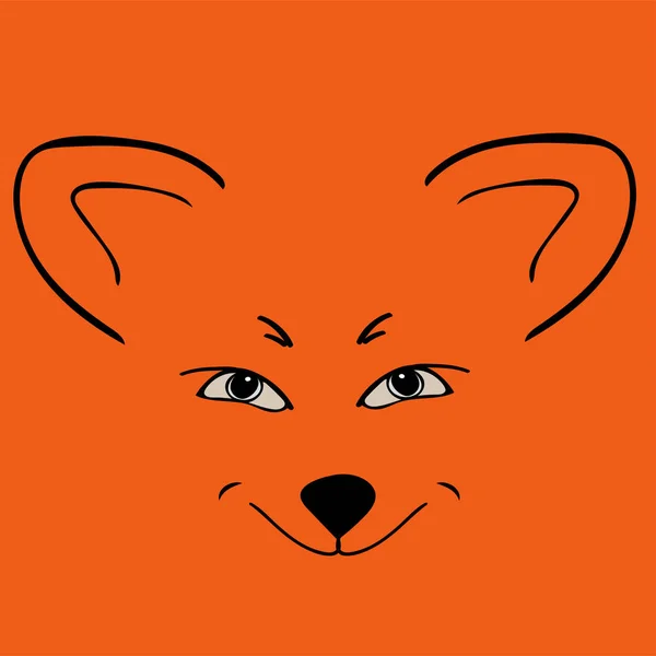 Лисиця червона голова тварина Крихітні очі . — стоковий вектор