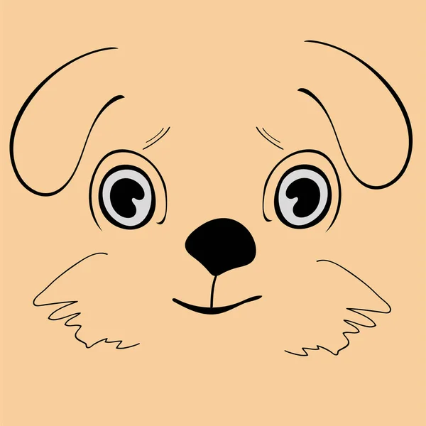 Cucciolo carino divertente cartone animato cane testa — Vettoriale Stock