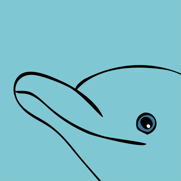 Dolphin havet djur silhuett . — Stock vektor