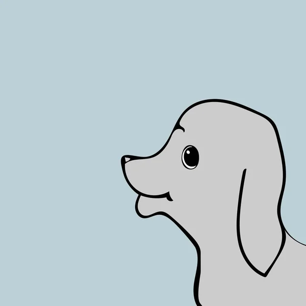 Chiot mignon drôle de tête de chien de dessin animé — Image vectorielle