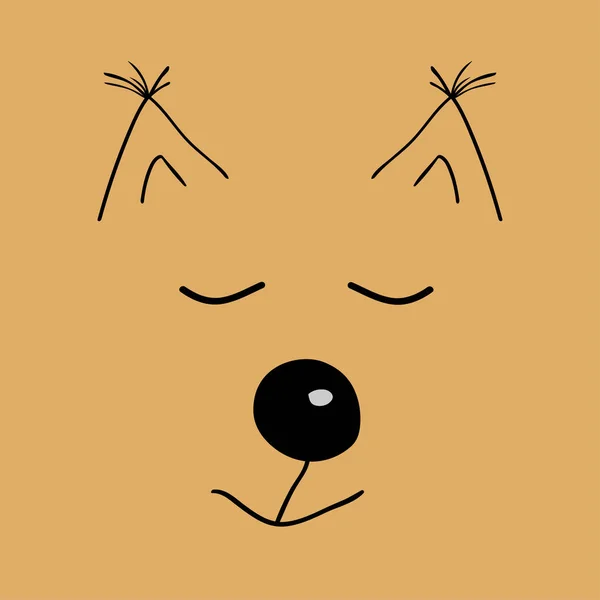 Écureuil sommeil mignon tête dessin animé — Image vectorielle