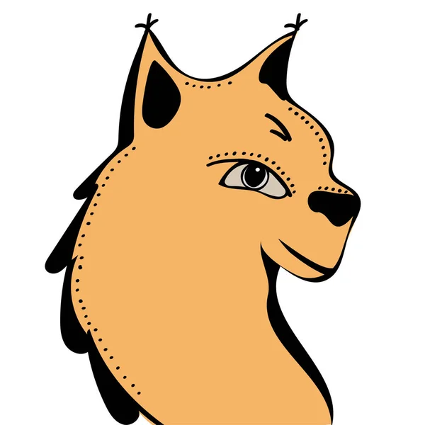 Lynx cute funny cartoon head — Stock Vector