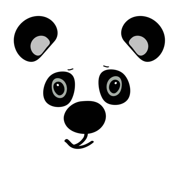 Panda lindo divertido cabeza de dibujos animados — Vector de stock