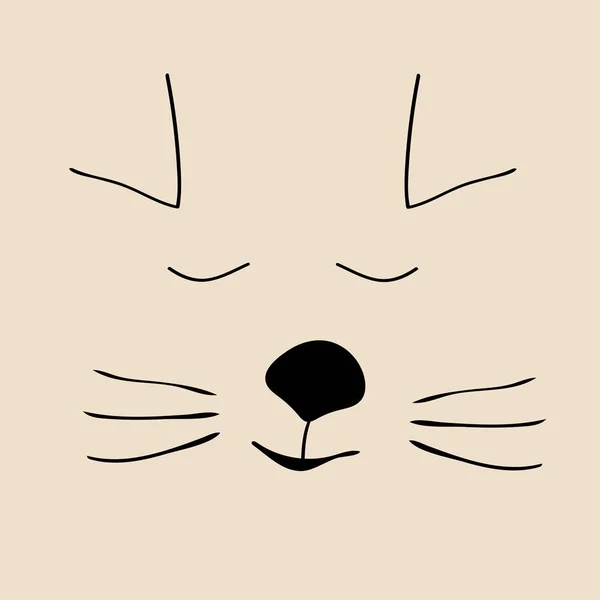 Gattino dormire carino divertente cartone animato gatto testa — Vettoriale Stock
