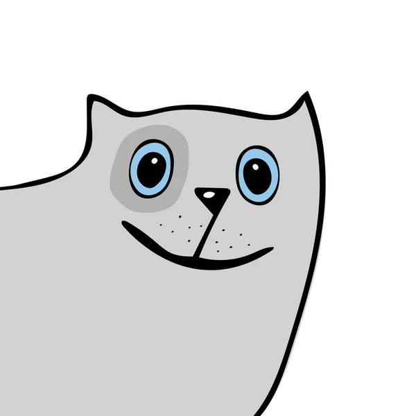 猫かわいい面白い漫画頭 — ストックベクタ