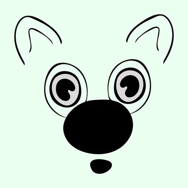 Mignon animal tête drôle dessin animé — Image vectorielle