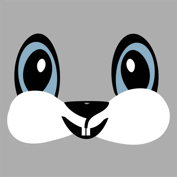 Bunny cute funny cartoon head — Stock Vector