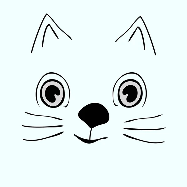 Gatito lindo divertido dibujos animados gato cabeza — Vector de stock
