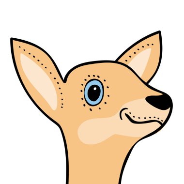 Şirin komik geyik baş çizgi film