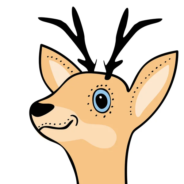 Ładny zabawny jelenia głowa kreskówka — Wektor stockowy