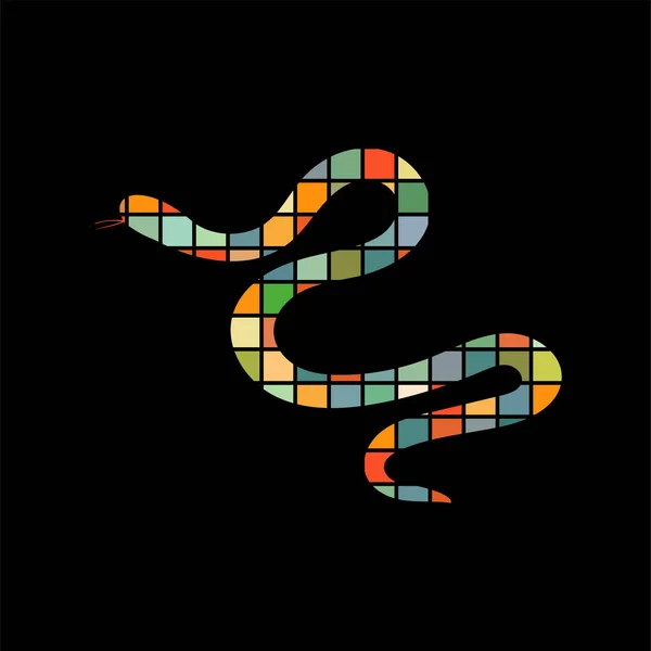 Snake reptil färg siluett djur — Stock vektor