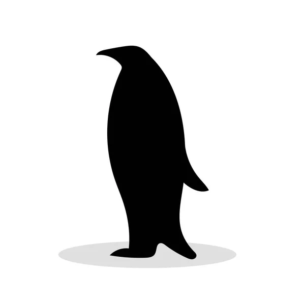 Tučňák pták černá silueta zvířete — Stockový vektor