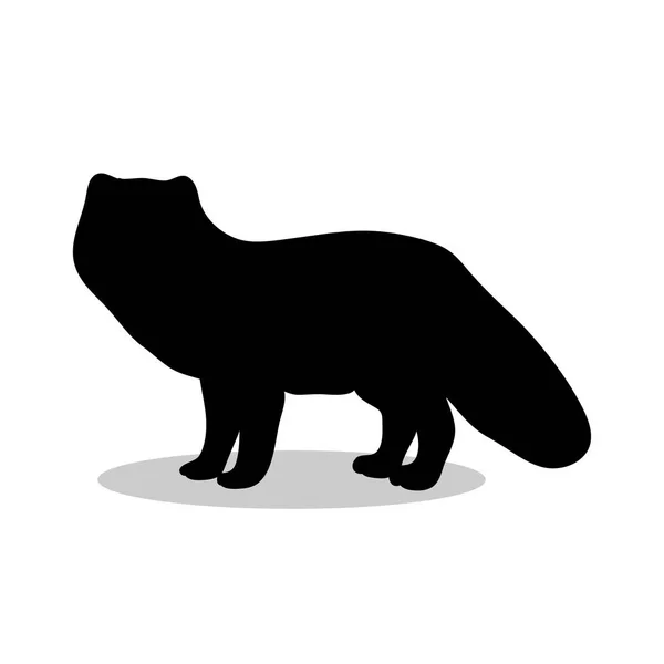 Fox Arctische zwarte silhouet dier — Stockvector