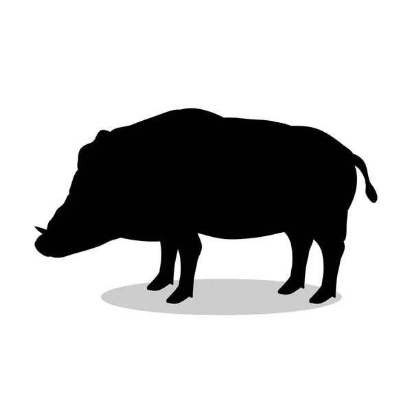 Boar wildlife black silhouette animal — Stock Vector