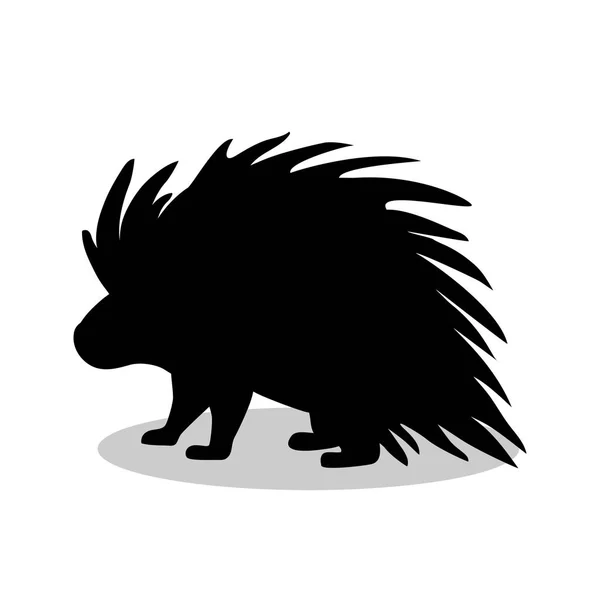 Stachelschwein Nagetier schwarze Silhouette Tier — Stockvektor