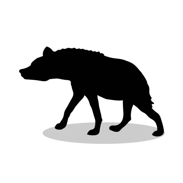 Hyena predator zwarte silhouet dier — Stockvector